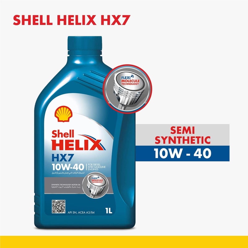 شل زيت محرك شل هيليكس HX7 10W-40 - كرتون (1 لتر × 12 قطعة) - Image 2
