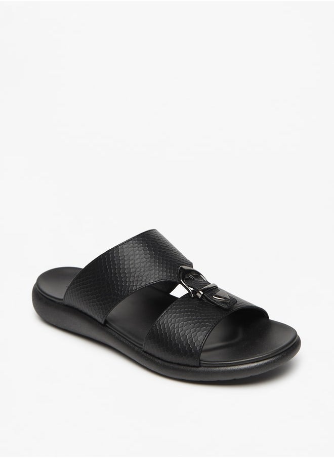 LBL by Shoexpress Men's Textured Slip-On Sandal with Buckle Detail Ramadan Collection  - Image 3