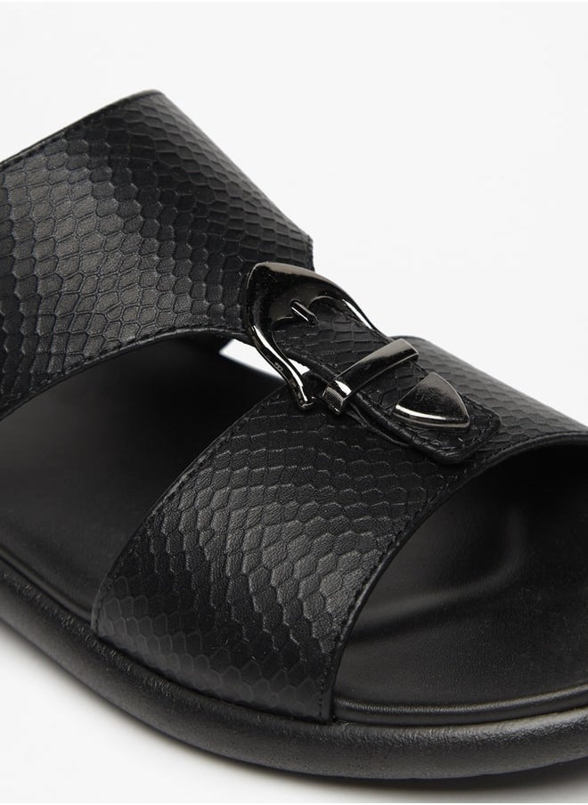 LBL by Shoexpress Men's Textured Slip-On Sandal with Buckle Detail Ramadan Collection  - Image 5