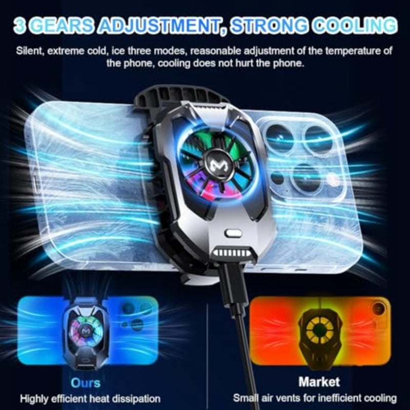 Phone Coolers Mobile Gaming Radiator with Even Heat Distribution Live Streaming - Image 3