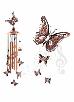 Generic Butterfly Wind Chimes, Wind Chimes for Outside with 4 Aluminum Tubes and 6 Bells  - Image 1