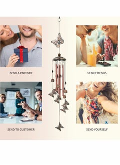 Generic Butterfly Wind Chimes, Wind Chimes for Outside with 4 Aluminum Tubes and 6 Bells  - Image 5