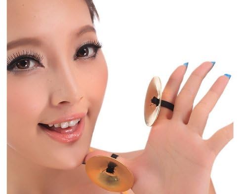 Wowlife 4 Pcs/2 Pairs Professional Belly Dancing Dance Costume Oriental Dance Finger Zills Finger Cymbals for Dancer Evening Party - Image 3