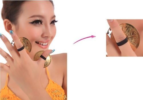 Wowlife 4 Pcs/2 Pairs Professional Belly Dancing Dance Costume Oriental Dance Finger Zills Finger Cymbals for Dancer Evening Party - Image 4
