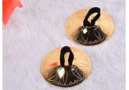 Wowlife 4 Pcs/2 Pairs Professional Belly Dancing Dance Costume Oriental Dance Finger Zills Finger Cymbals for Dancer Evening Party - Image 5