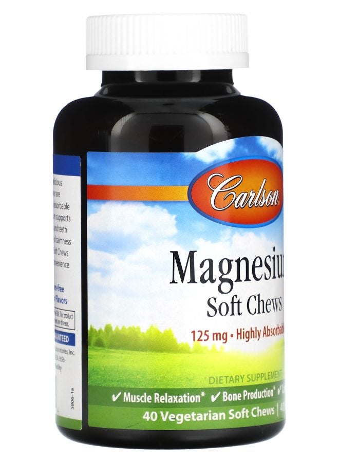 Carlson Magnesium Natural Berries & Creme 125 mg 40 Vegetarian Soft Chews - Image 2