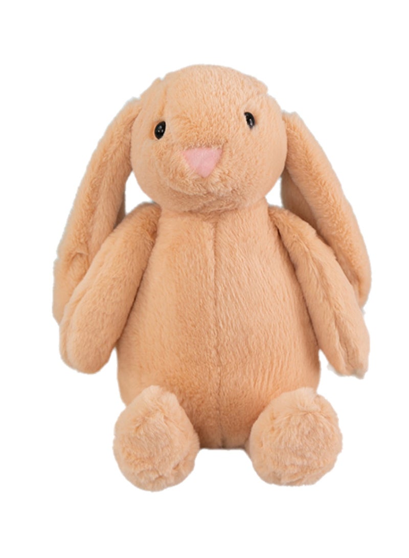 دمية محشوة ناعمة على شكل أرنب لطيف مقاس 28 سم للبنات والأولاد من جميع الأعمار (بني) - Image 1