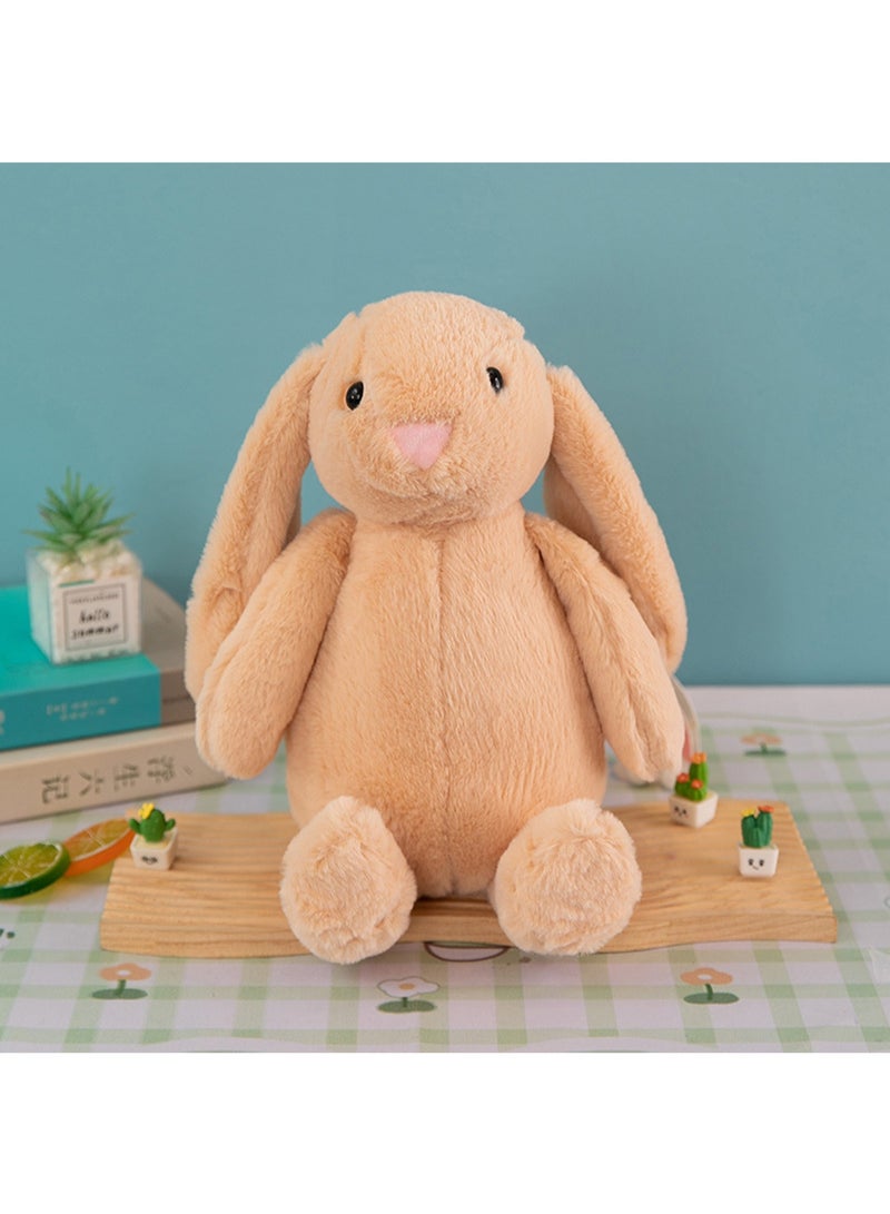 دمية محشوة ناعمة على شكل أرنب لطيف مقاس 28 سم للبنات والأولاد من جميع الأعمار (بني) - Image 3