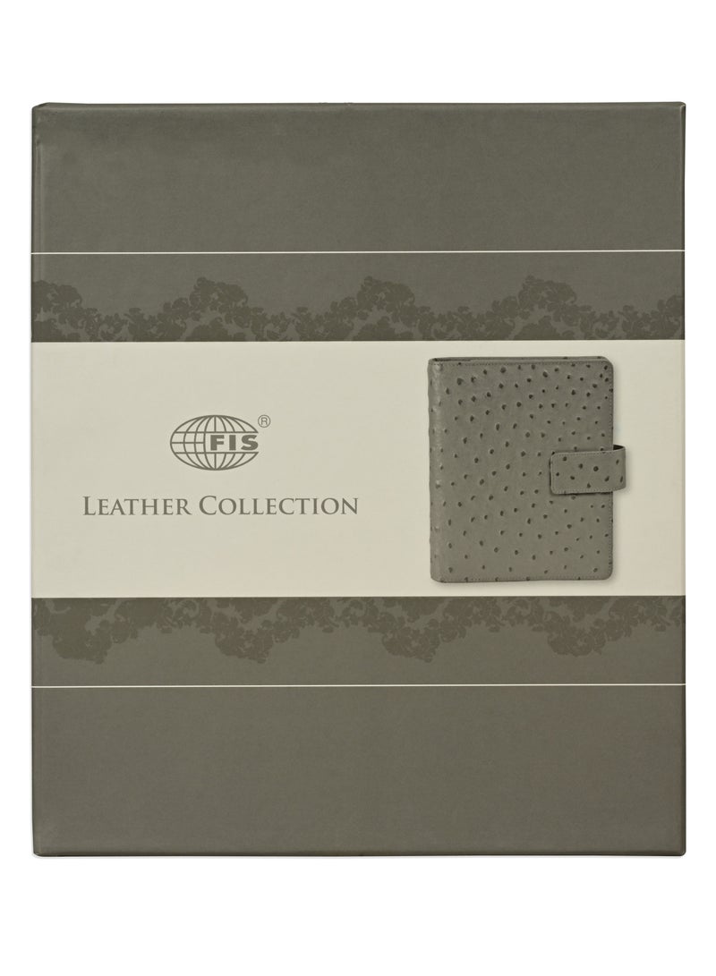 FIS® Leather Organizer "STRUTHIO" and Activity Journal, Size : A5 (14.8 x 21cm), Color : Black_ FSORLO3BK - Image 5