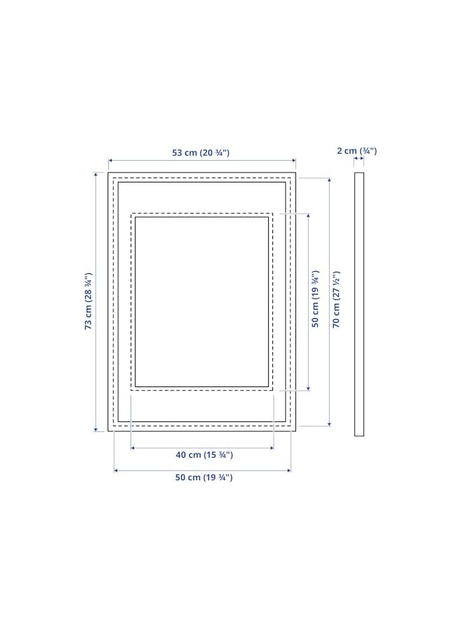 The Bros إطار، 50x70 سم، لون فضي - Image 5
