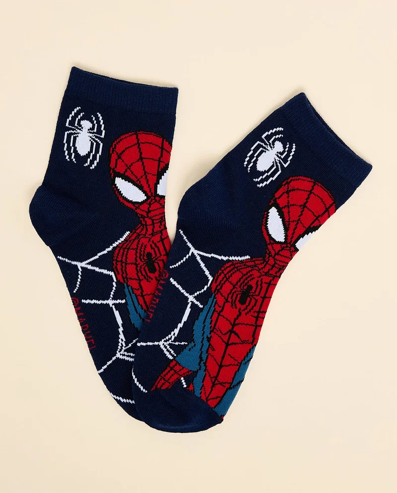 R&B 3 Pack Spider-Man Print Ankle Socks