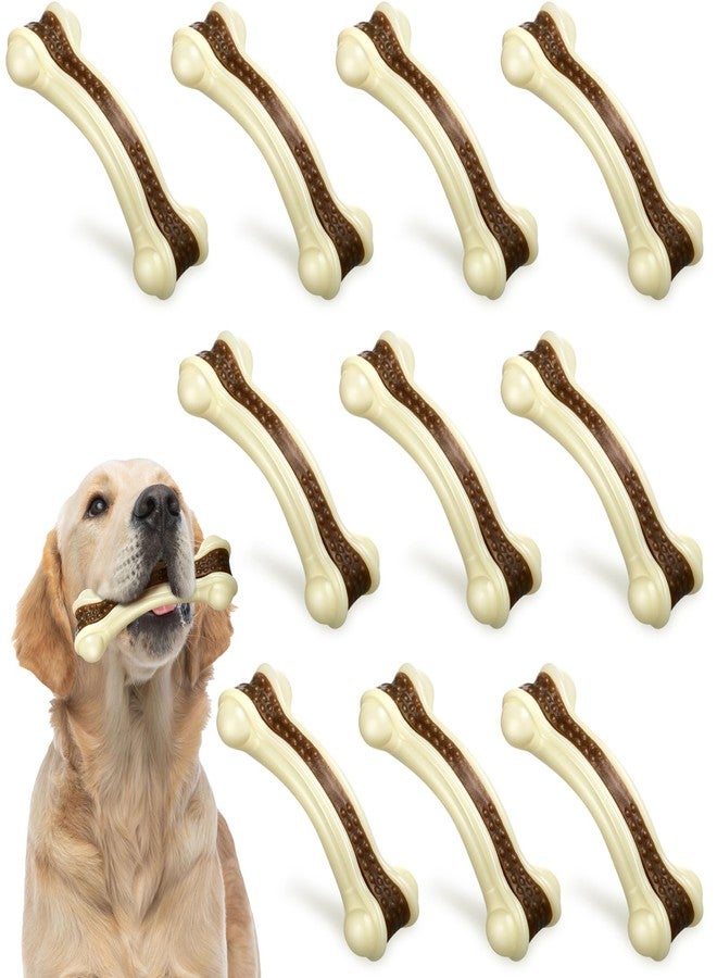 Sosation 10 Pcs Dog Chew Toys for Aggressive Chewers Nylon Beef Flavor Dog Bones Tough Puppy Teething Toys Puppy Chew Bones for Large/Medium/Small Breed Dogs Puppies (5.1 x 2 Inch) - Image 1