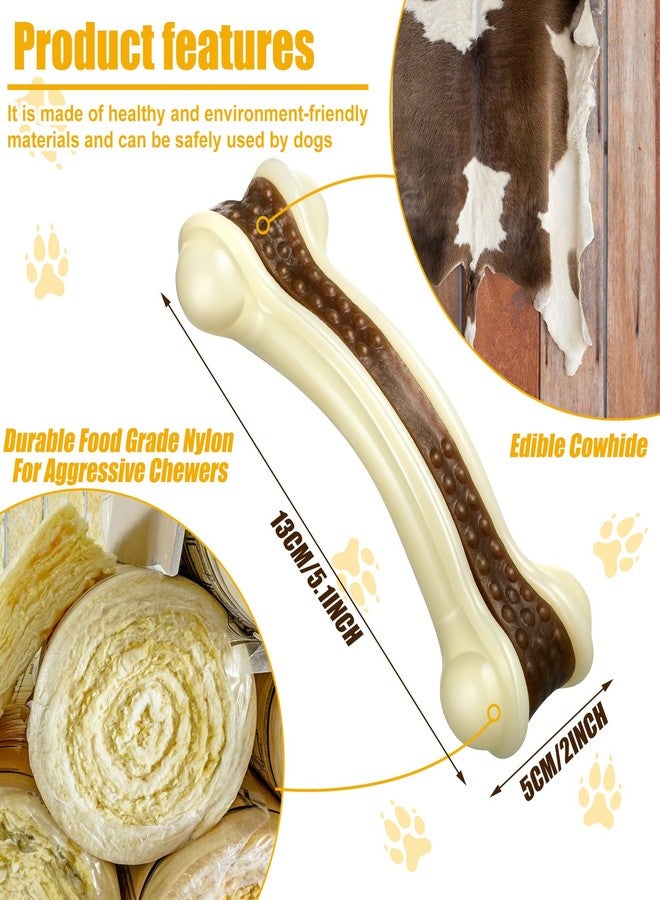 Sosation 10 Pcs Dog Chew Toys for Aggressive Chewers Nylon Beef Flavor Dog Bones Tough Puppy Teething Toys Puppy Chew Bones for Large/Medium/Small Breed Dogs Puppies (5.1 x 2 Inch) - Image 3