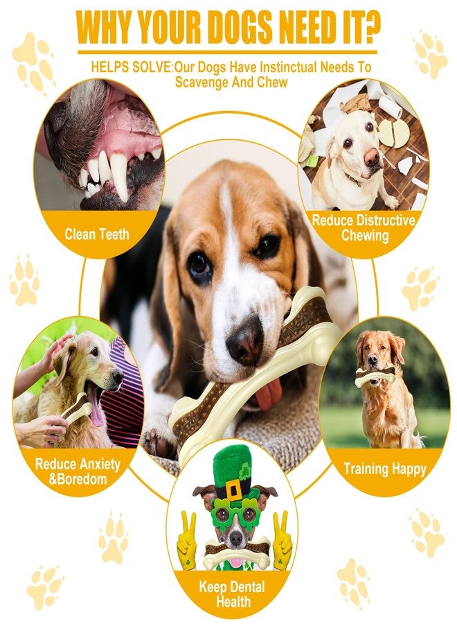 Sosation 10 Pcs Dog Chew Toys for Aggressive Chewers Nylon Beef Flavor Dog Bones Tough Puppy Teething Toys Puppy Chew Bones for Large/Medium/Small Breed Dogs Puppies (5.1 x 2 Inch) - Image 2