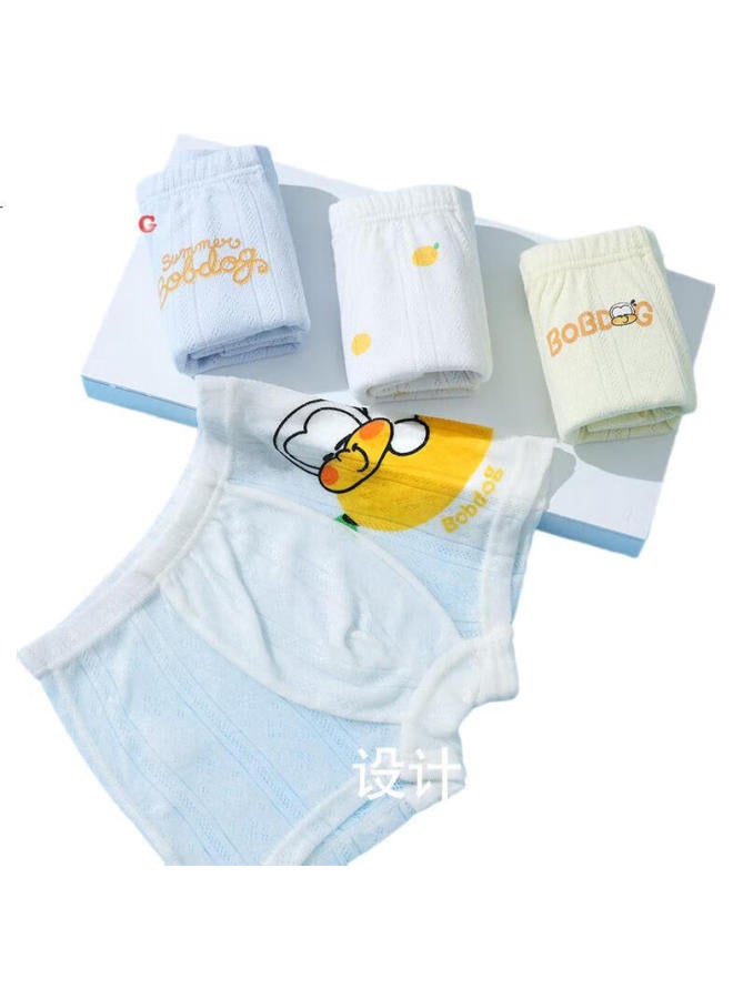 Babu Bean Boys' Breathable Mesh Boxer Briefs For Boys, Mango Mesh, Pack Of 4, Size 140 - Image 1