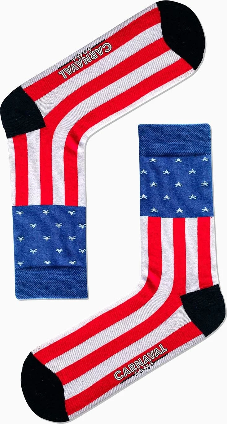 كارنافال سوكس American Flag Patterned Colorful Socks