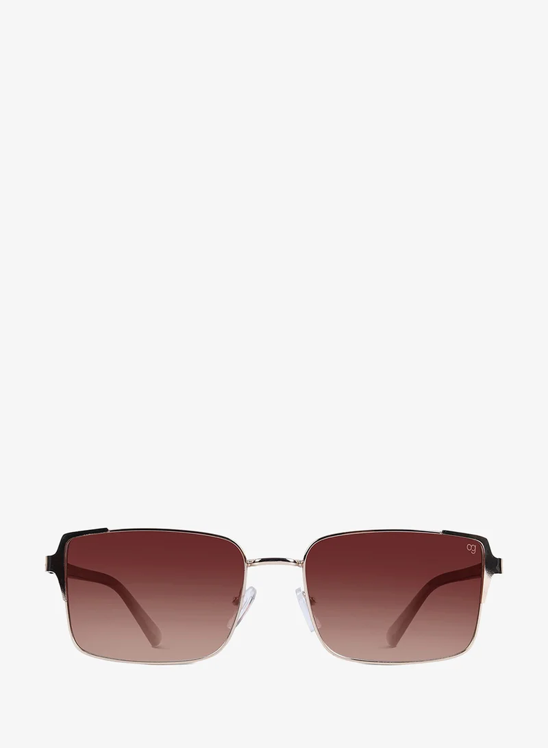 Woggles  UV- Protected  Golden Rectangle Sunglasses for Women | Best Price UAE