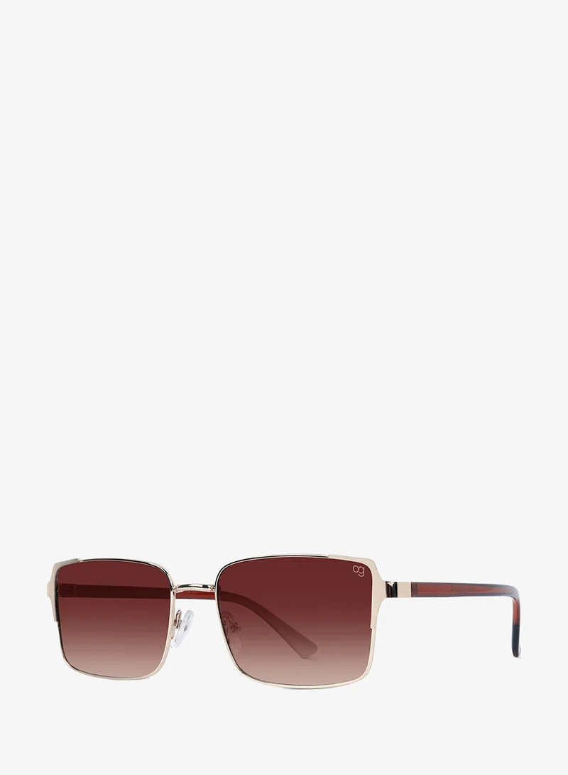 Woggles  UV- Protected  Golden Rectangle Sunglasses for Women | Best Price UAE