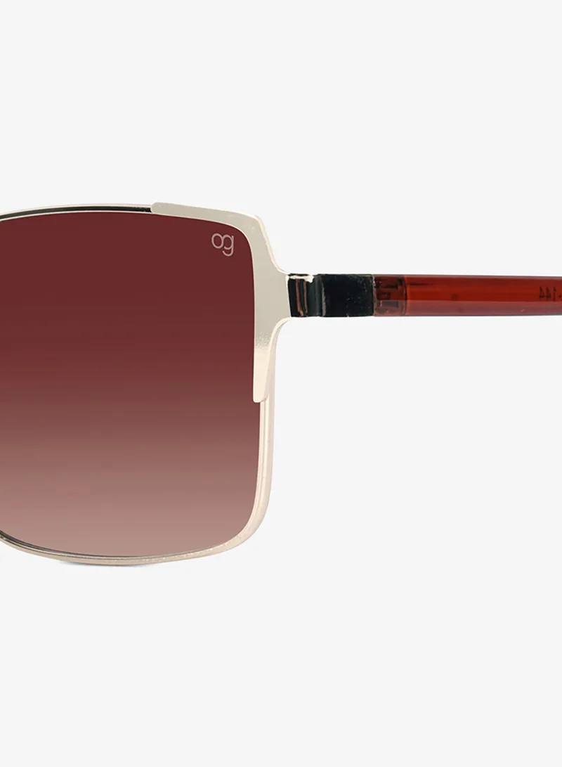 Woggles  UV- Protected  Golden Rectangle Sunglasses for Women | Best Price UAE