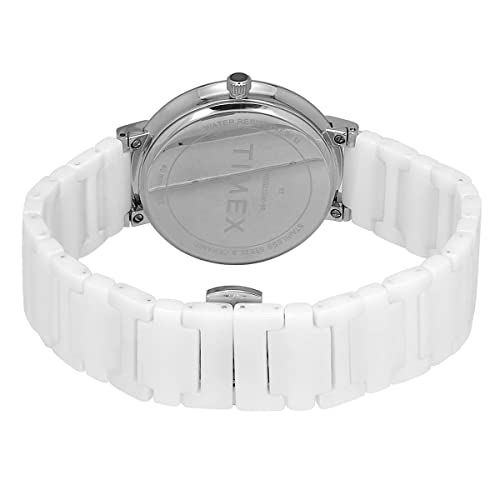 TIMEX Analog Watch for Man with White Round Dial & White Ceramic Bracelet Band Water Resistant Men's Wrist Watches - TWEG21200 - Image 3