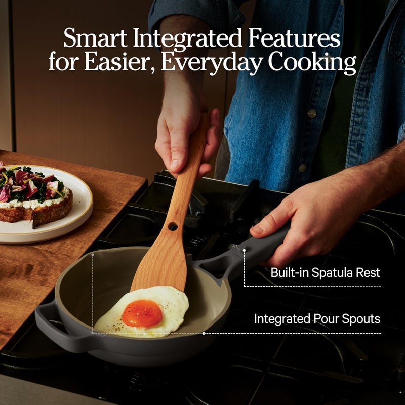 Our Place Mini Always Pan | 8.5" Ceramic Pan with Modular Lid & Beechwood Spatula | Patented 10-in-1 Nonstick, Non-Toxic Cookware Made Without PFAS | Induction & Oven-Safe up to 450Â°F | Blue Salt - Image 5