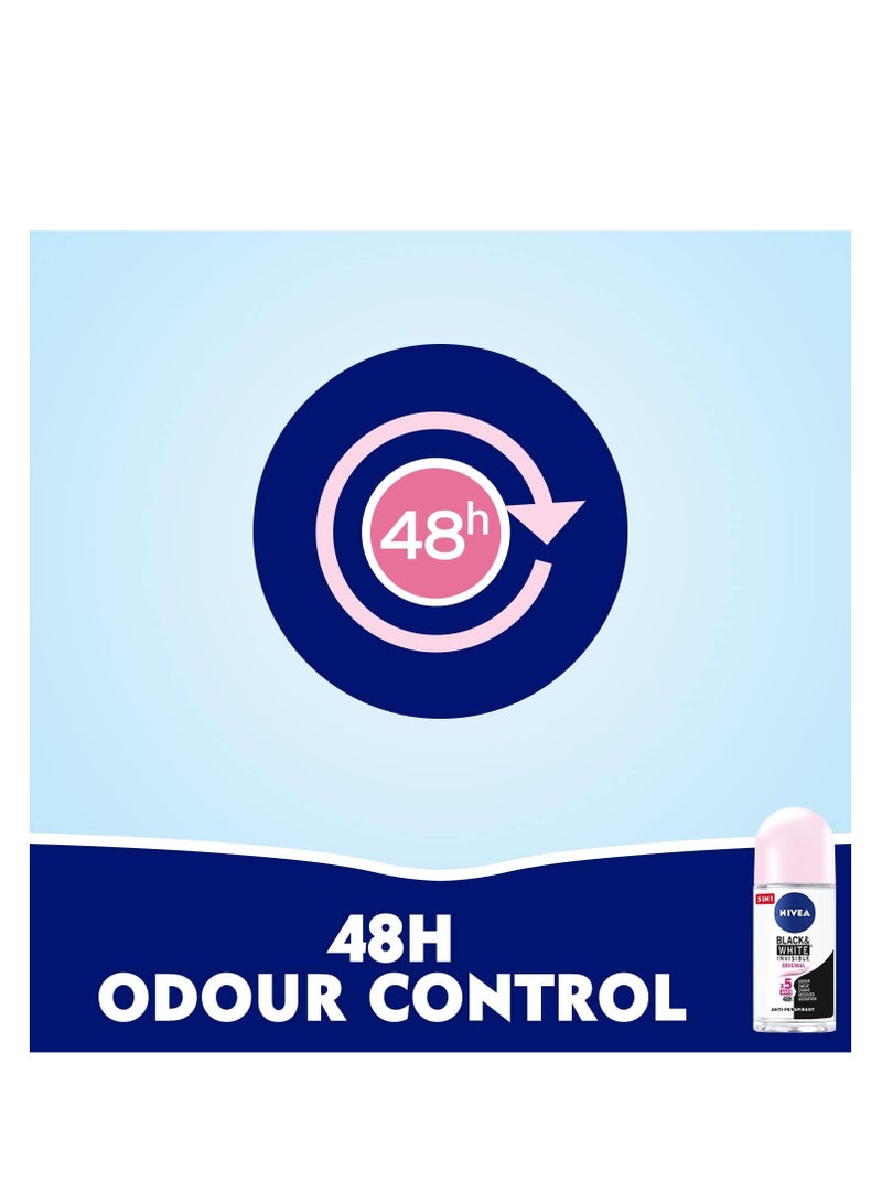 نيفيا 3 عبوات من نيفيا مزيل عرق رول للنساء الأسود والأبيض غير مرئي واضح 50 مل - Image 4