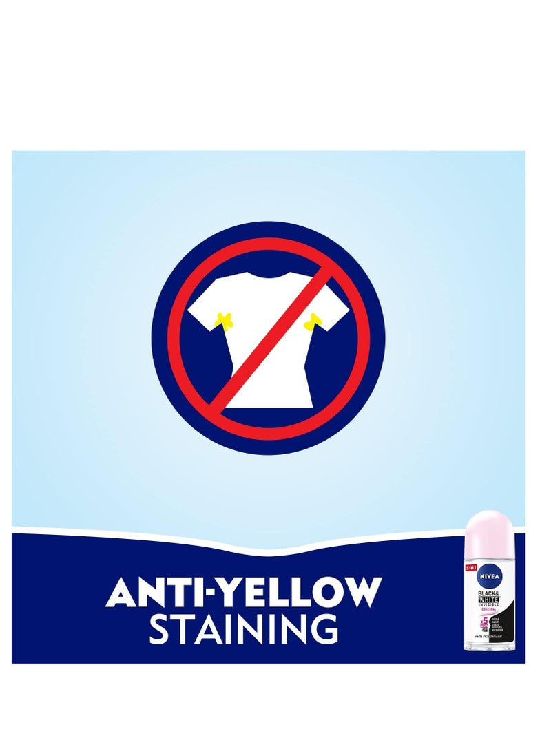 نيفيا 3 عبوات من نيفيا مزيل عرق رول للنساء الأسود والأبيض غير مرئي واضح 50 مل - Image 3