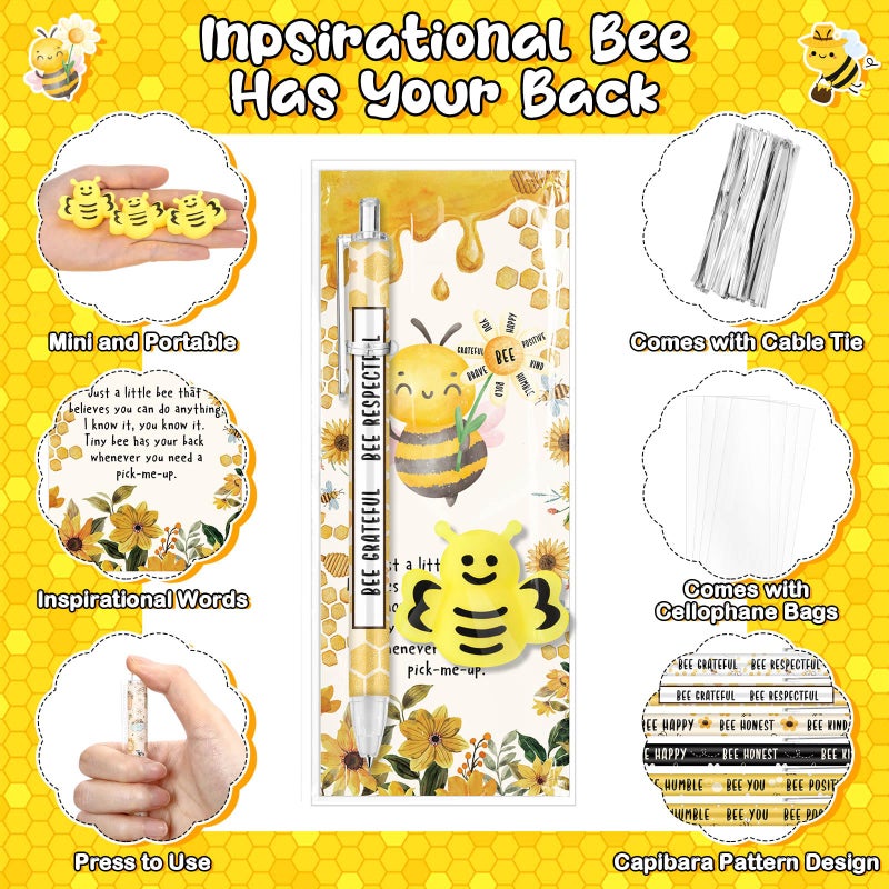 TecUnite 24 Sets Inspirational Gifts Bulk for Coworker Employee Appreciation Capybara Pencils Support with Stress Ball Positive Cards for Teacher Team Funny Office Gifts - Image 3