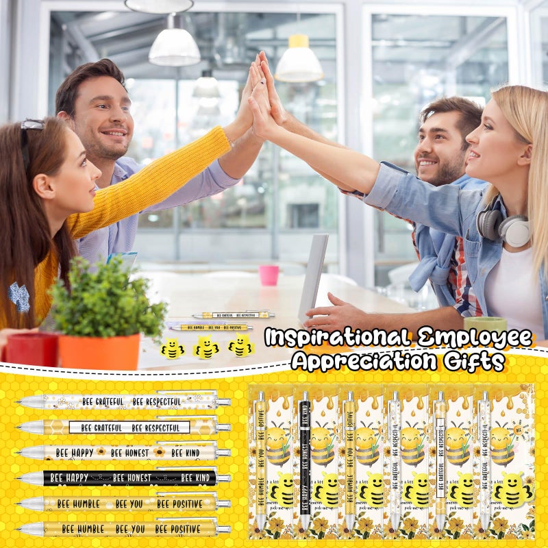 TecUnite 24 Sets Inspirational Gifts Bulk for Coworker Employee Appreciation Capybara Pencils Support with Stress Ball Positive Cards for Teacher Team Funny Office Gifts - Image 5