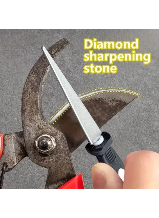 Black Diamond Coated Sharpening File Dual Sided Flat Curved For Scissors Knives - Image 3