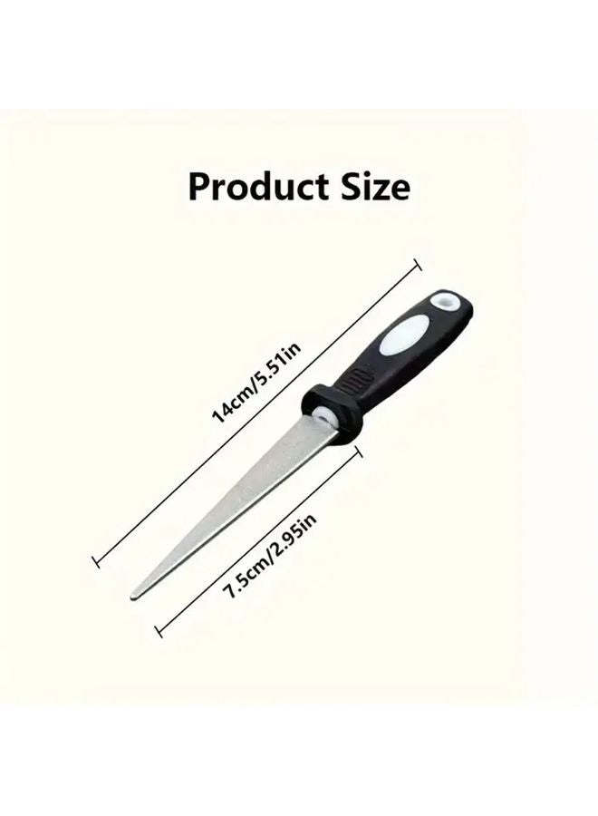 Black Diamond Coated Sharpening File Dual Sided Flat Curved For Scissors Knives - Image 4