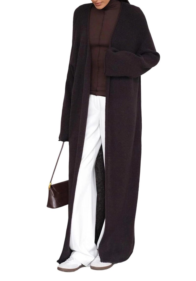 NRTHYE Women Long Cardigan Sweaters Casual Long Sleeve Open Front Fall Outwear Coat Lightweight Maxi Knit Duster Sweater - Image 1