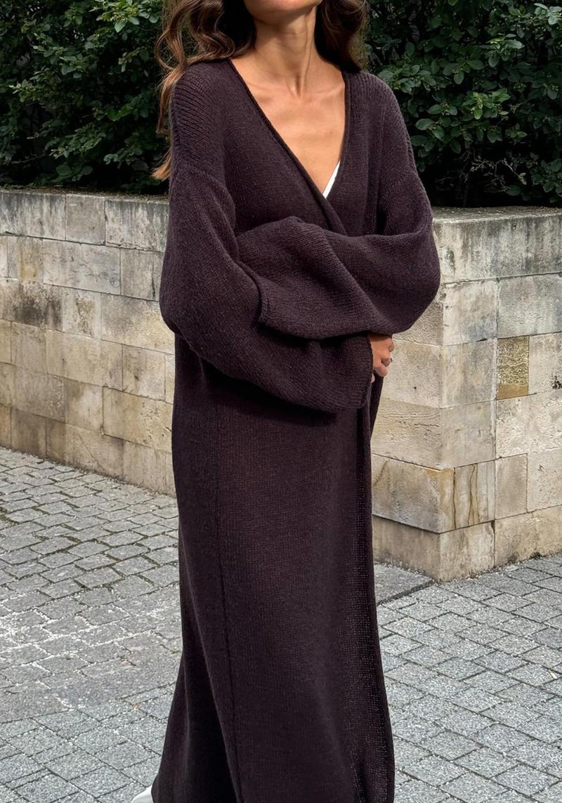 NRTHYE Women Long Cardigan Sweaters Casual Long Sleeve Open Front Fall Outwear Coat Lightweight Maxi Knit Duster Sweater - Image 2