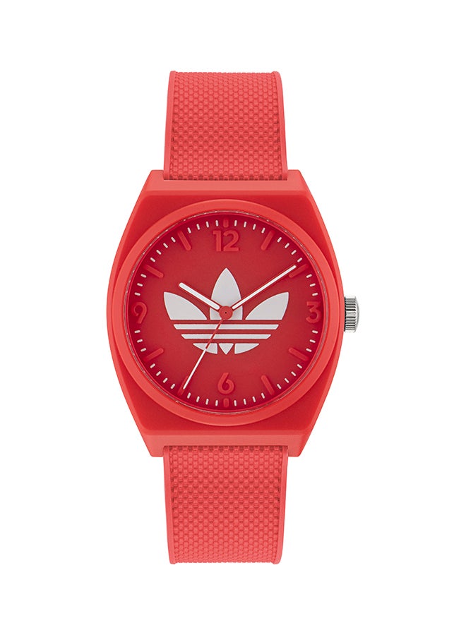 Adidas Red Resin Case Red Dial Red Resin Strap
