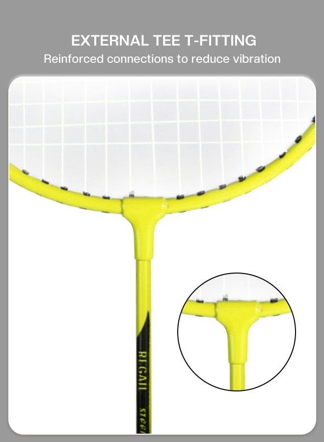 GROIC مجموعة مضارب كرة الريشة المكونة من لاعبين، ترقية مضرب كرة الريشة خفيف الوزن للبالغين مع 3 كوكي وحقيبة حمل واحدة، ألعاب كرة الريشة في الفناء الخلفي للخارج والحديقة والشاطئ ولعبة ممتعة للعائلة - Image 4