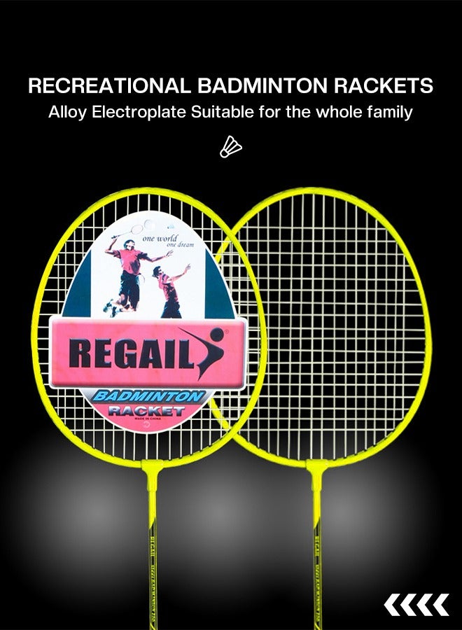 GROIC مجموعة مضارب كرة الريشة المكونة من لاعبين، ترقية مضرب كرة الريشة خفيف الوزن للبالغين مع 3 كوكي وحقيبة حمل واحدة، ألعاب كرة الريشة في الفناء الخلفي للخارج والحديقة والشاطئ ولعبة ممتعة للعائلة - Image 2