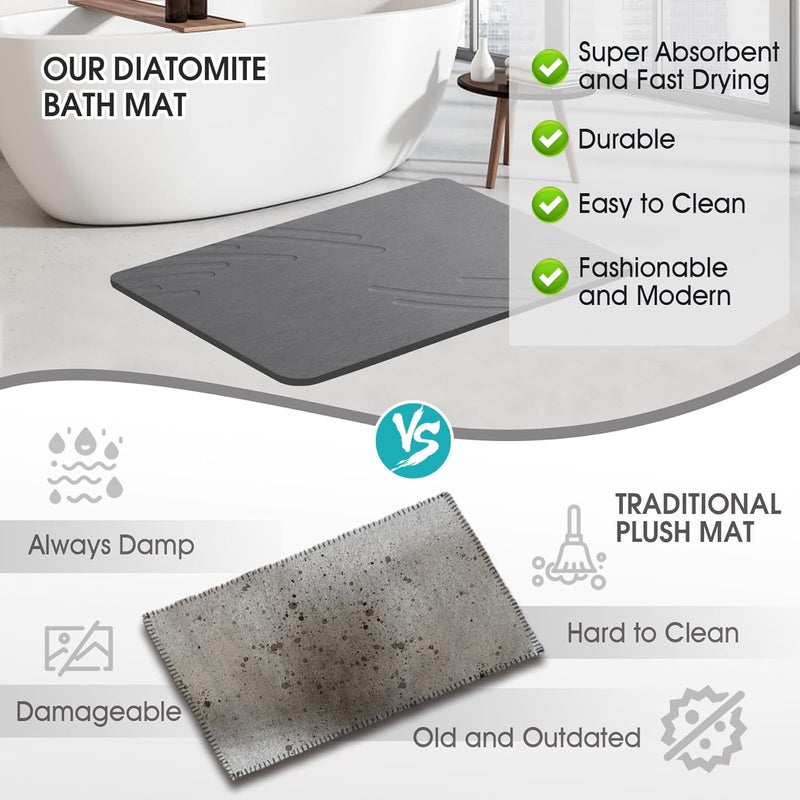 ZIKIBL Stone Bath Mat Diatomaceous Earth Mat - Image 4