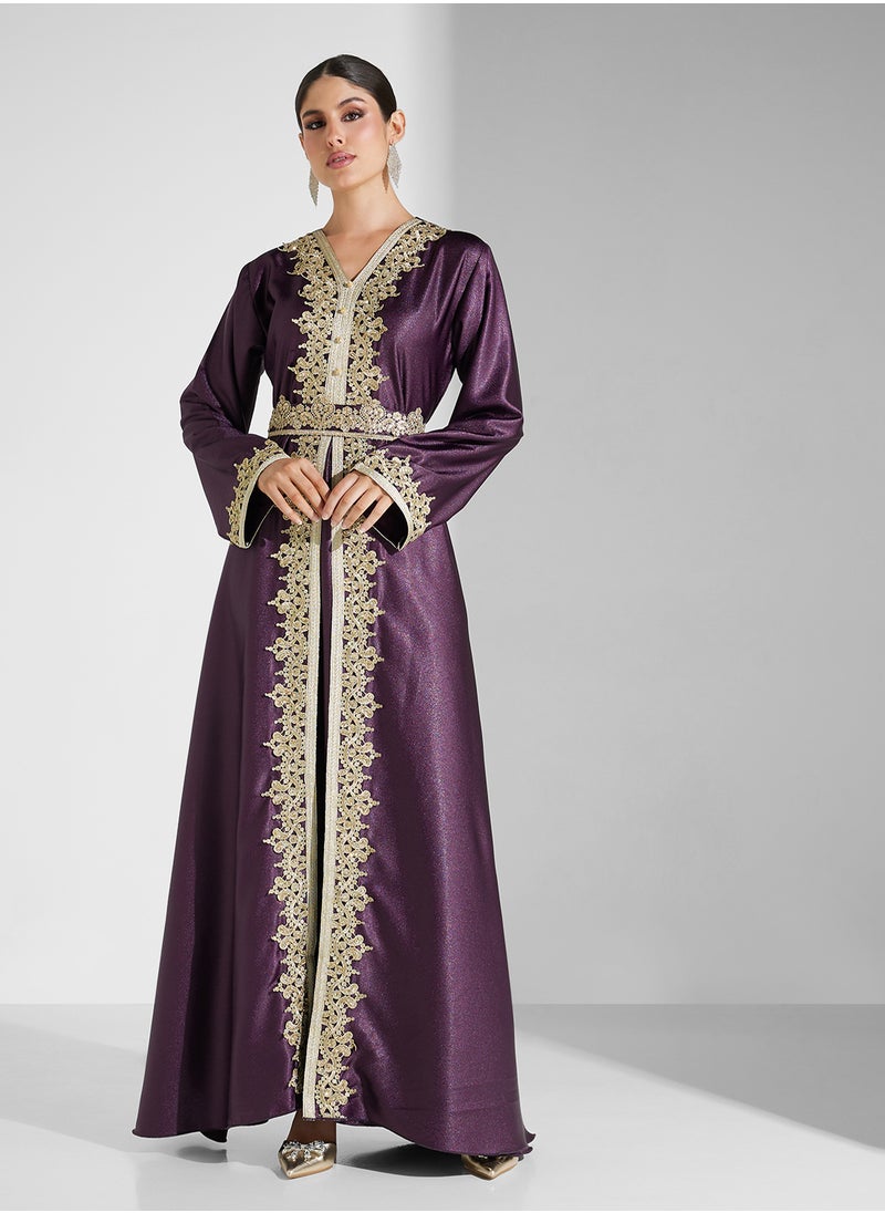 hayas closet Flared Sleeve Belted  Moroccan Dress  - Image 4