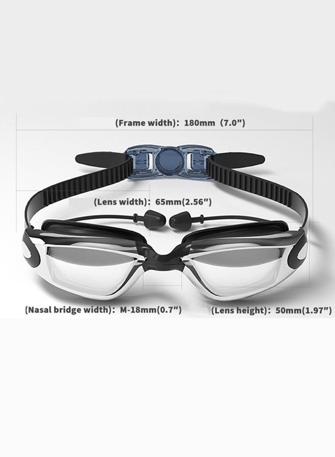 GRKC High Definition Anti-Fog Swimming Goggles Set, Black Plated - Image 2