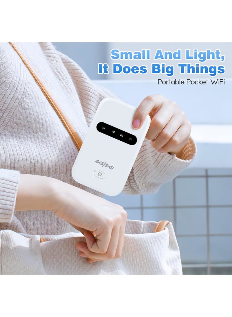 Barakah Portable WiFi 4G Travel Router, 300Mbps Super Fast Internet Hotspot, 3000mAh Battery, Pocket 4G LTE WiFi for Up to 10 Users, Ideal for Travel, Phone, Laptop, Computer (White) - Image 3