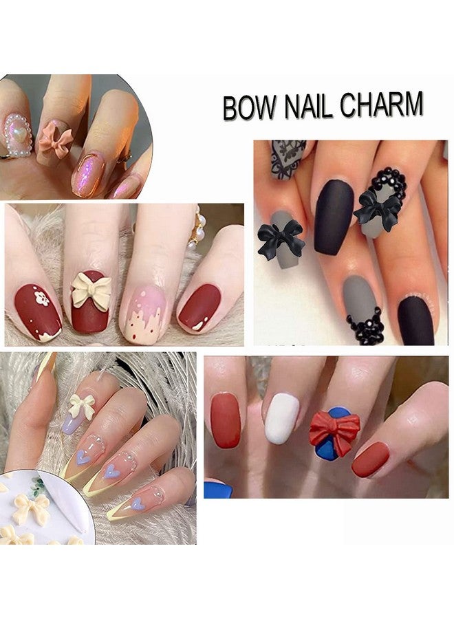 ASVNRES 9 Colors 3D Bow Nail Art Decorations 100Pcs Colorful Bowknot Nail Accessories 3D Bows Nail Charms For Acrylic Resin Flatback Nail Art Design - Image 5