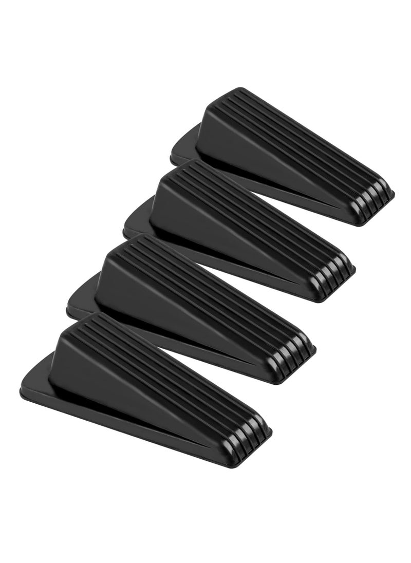 Generic 4 Pack Door Stoppers for Bottom of Door, Door Stops, Rubber Door Stopper Wedge, Sturdy Stackable Door Stops for Floor  - Image 1