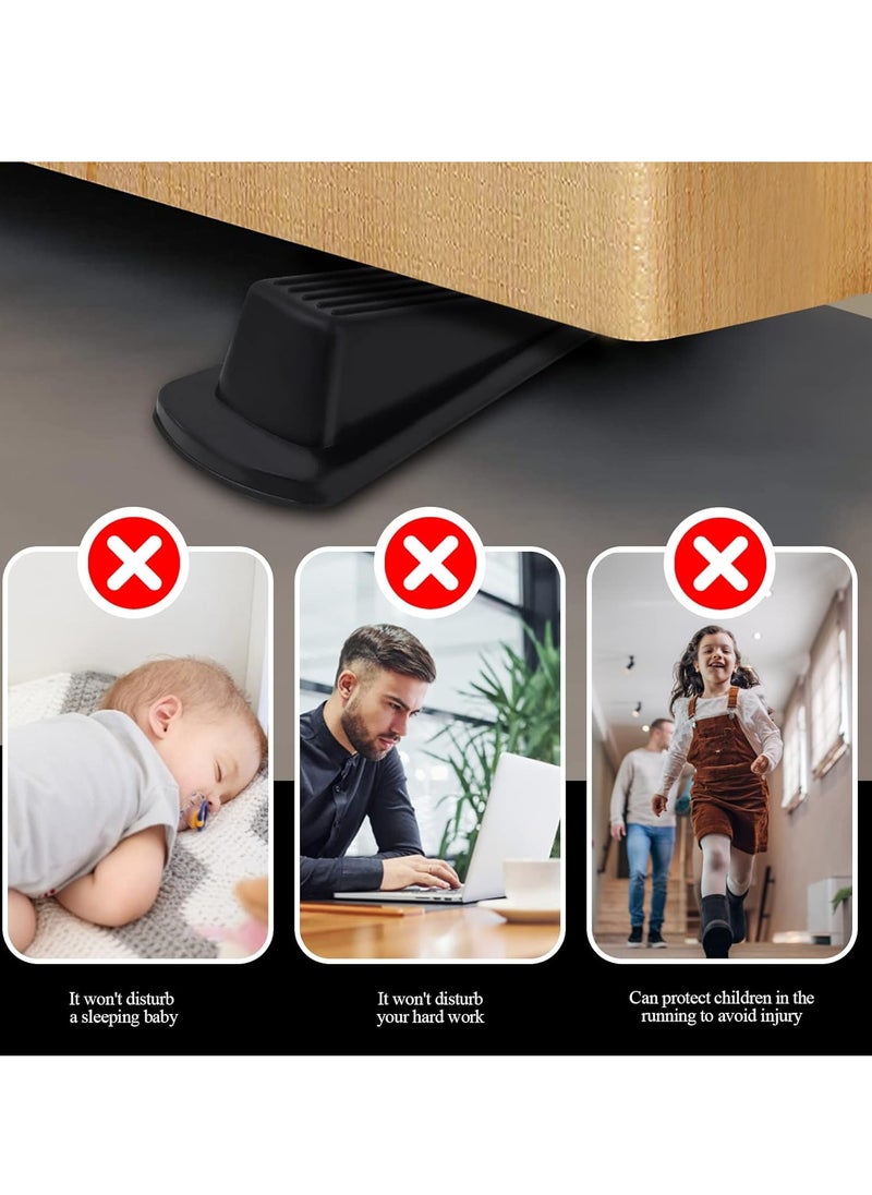 Generic 4 Pack Door Stoppers for Bottom of Door, Door Stops, Rubber Door Stopper Wedge, Sturdy Stackable Door Stops for Floor  - Image 5