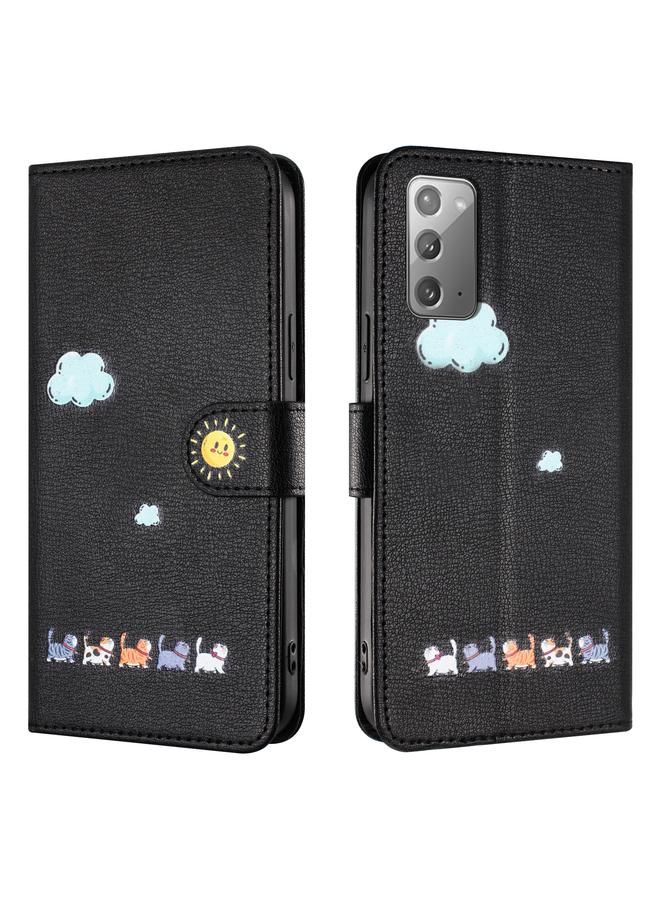 S-TOP Case For Samsung Galaxy Note20 Cartoon Cats Leather Phone Case - Image 2