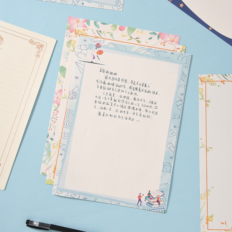 A4 Letter Paper Simple Student Creative Cartoon Pattern Cute Color Handwritten Love Letter Letter Paper Copy Pocopy Paper Printing - Image 5