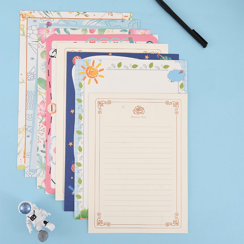 A4 Letter Paper Simple Student Creative Cartoon Pattern Cute Color Handwritten Love Letter Letter Paper Copy Pocopy Paper Printing - Image 3