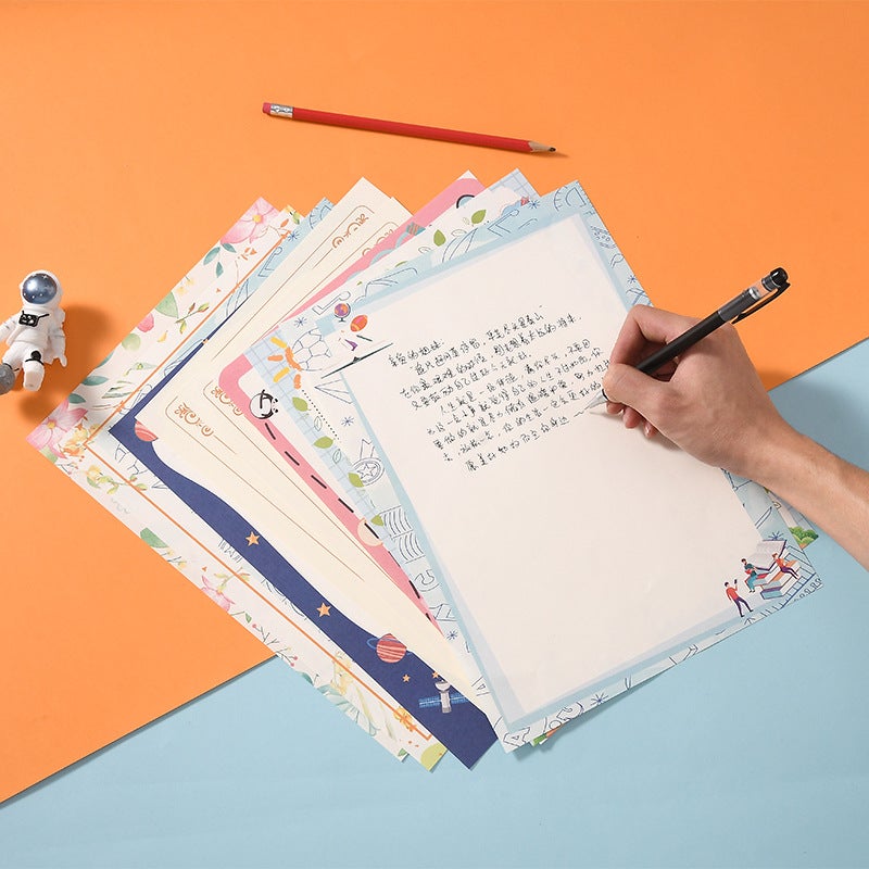 A4 Letter Paper Simple Student Creative Cartoon Pattern Cute Color Handwritten Love Letter Letter Paper Copy Pocopy Paper Printing - Image 4
