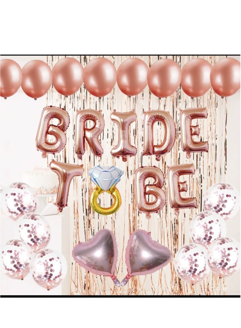 Bachelorette Party Decorations Bride To Be Balloon Set Rose Gold - Image 2
