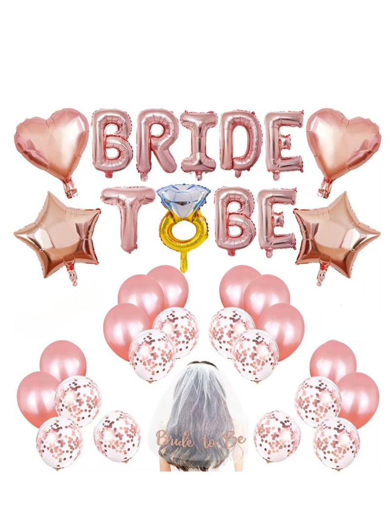 Bachelorette Party Decorations Bride To Be Balloon Set Rose Gold - Image 3