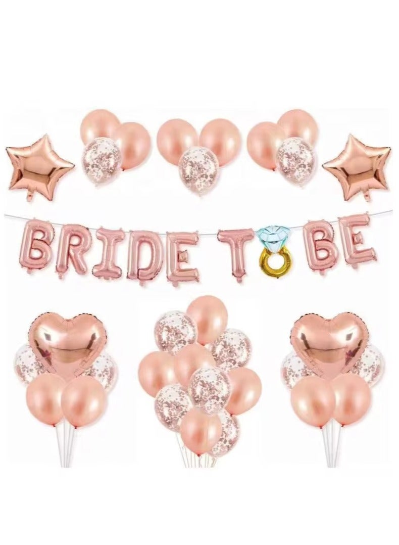 Bachelorette Party Decorations Bride To Be Balloon Set Rose Gold - Image 1